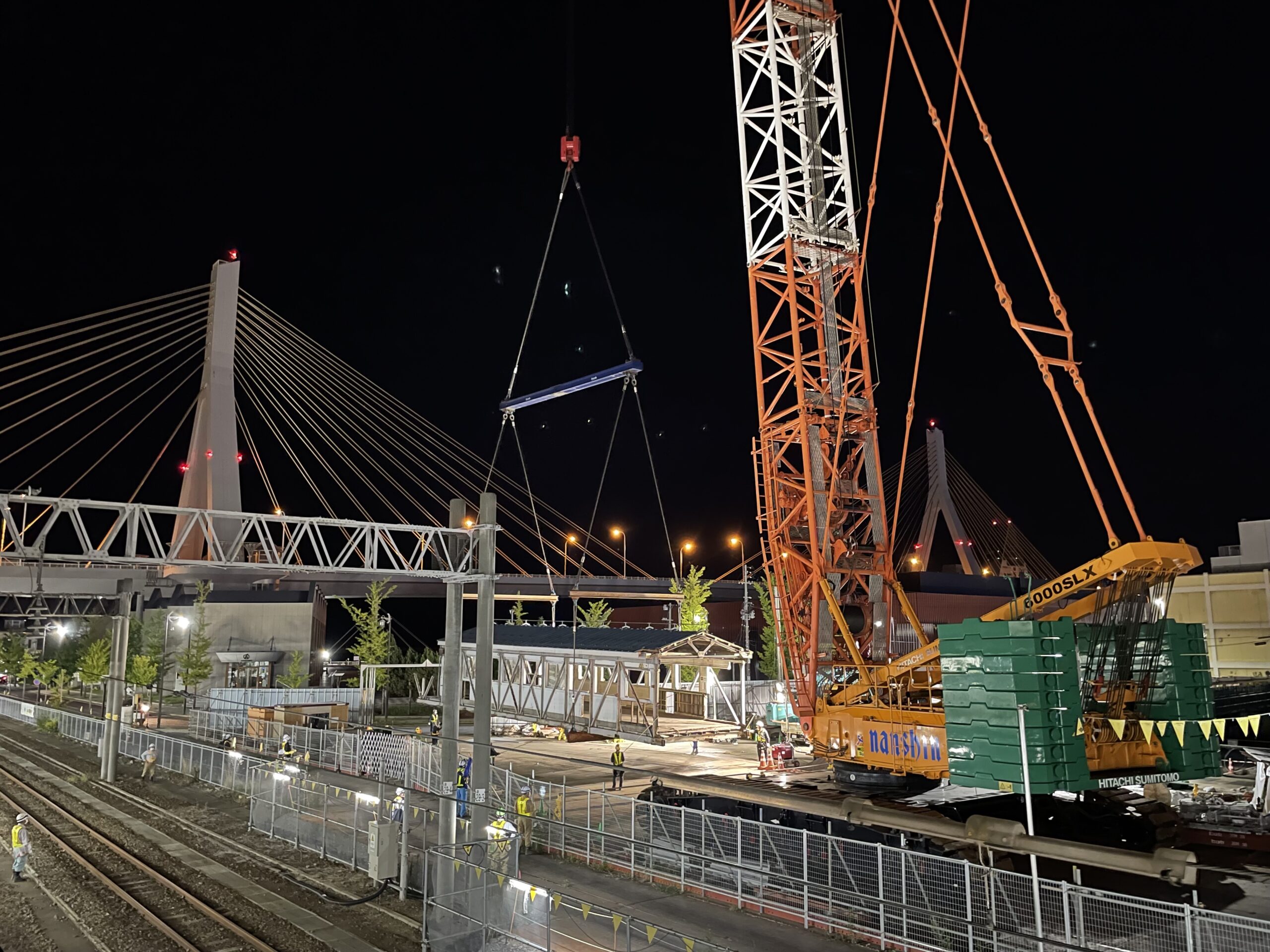 鉄道工事の施工現場
